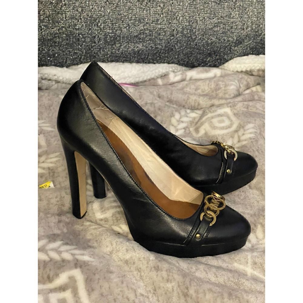 Michael Kors HAMILTON Pump Classic Black Suede Heels Stilettos Platform. - Picture 3 of 9